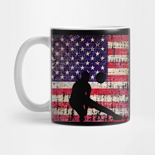 Volleyball Distressed American Flag Mug